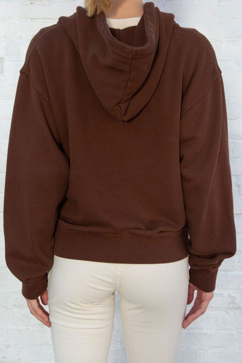 Sweat a Capuche Brandy Melville Christy Chocolat | WNA-00594700